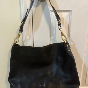 BLACK Dooney and Bourke Florentine Leather XL Courtney Sac